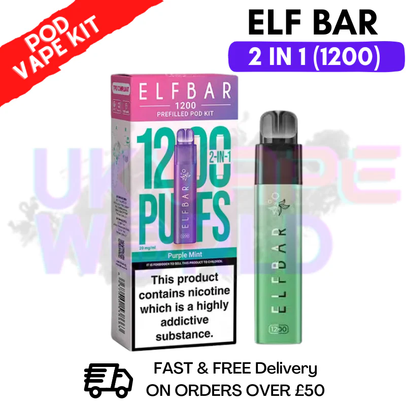 Purple Mint Elf Bar 1200 Puffs Prefilled Pod Kit