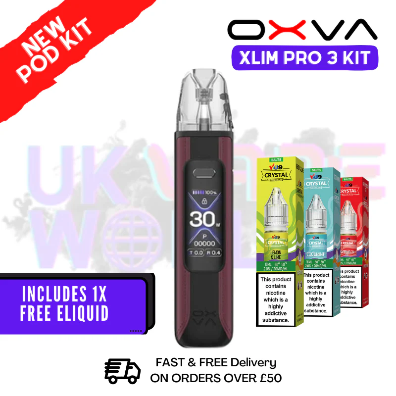 Race Red Oxva Xlim Pro 3 Pod Kit + Free Nic Salt
