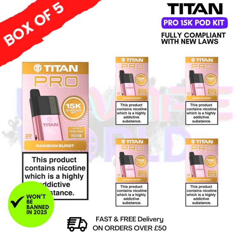 Rainbow Burst Titan Pro 15K Pod Kit Box of 5