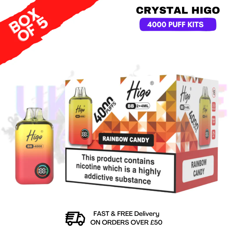 Rainbow Candy Crystal Higo 4000 Pod Kits Box Of 5