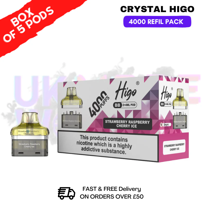Rainbow Candy Crystal Higo 4000 REFIL Pods BOX OF 5