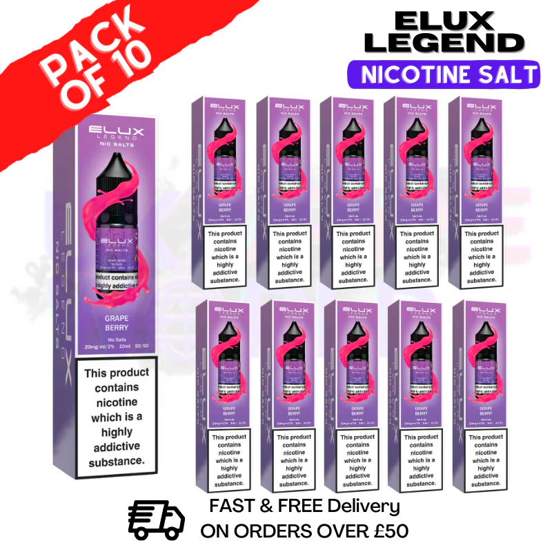 Grape Berry Elux Legend Nic Salt BOX OF 10