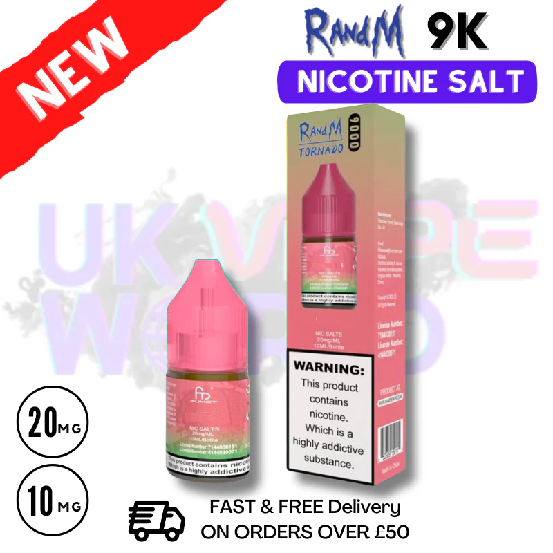 Rainbow RandM Tornado 9000 Nic Salt 10ml eLiquid - £1.99