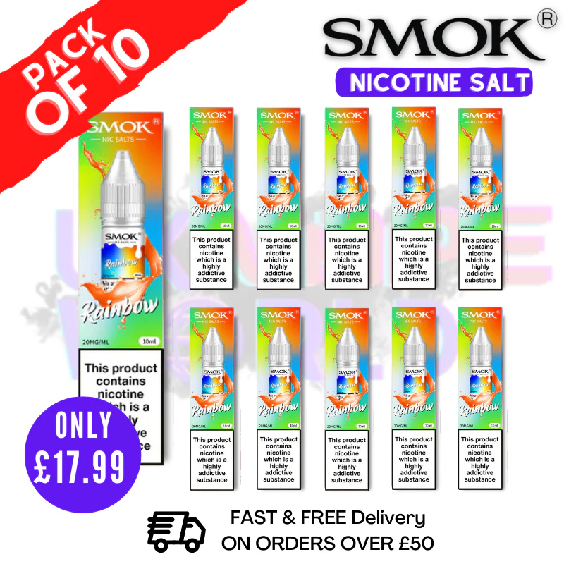 Rainbow Smok Nic Salt E Liquid BOX OF 10