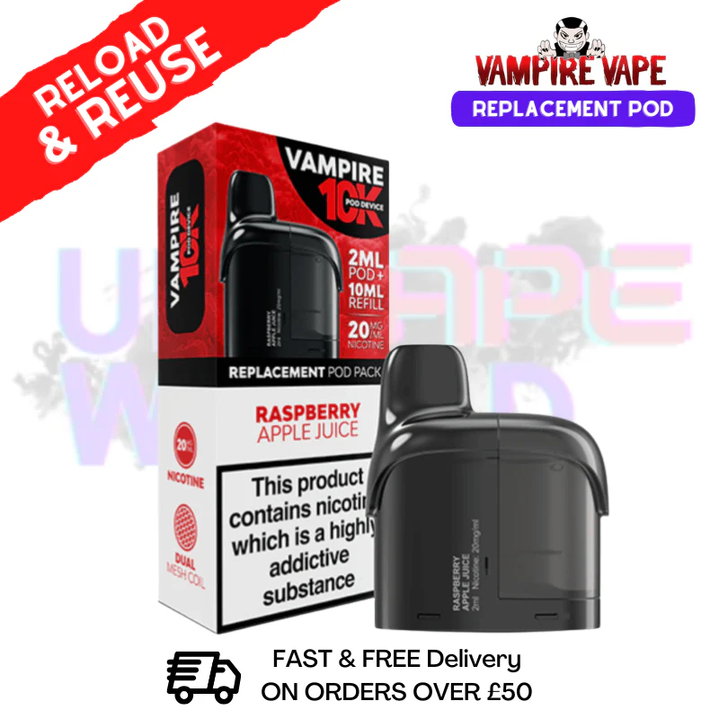 Rasp Apple Juice Vampire Vape 10K Prefilled Pod