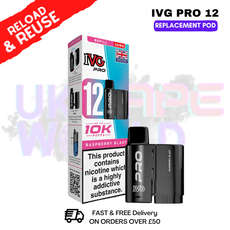 Raspberry Blast IVG Pro 12 REFIL Pod Pack