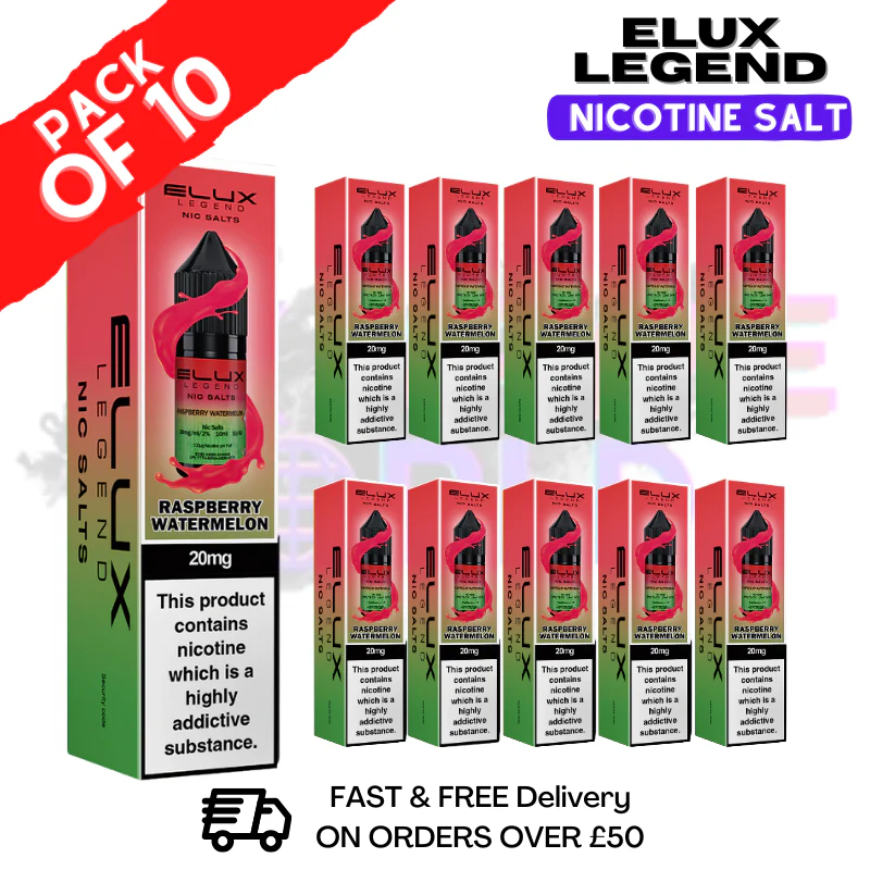 Raspberry Watermelon Elux Legend Nic Salt BOX OF 10