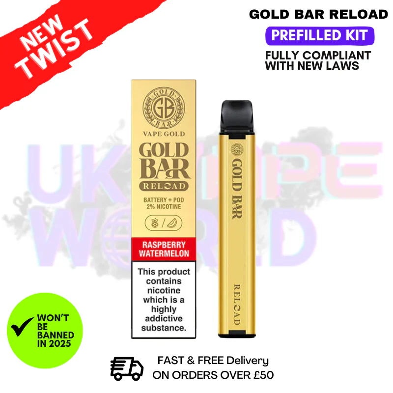 Raspberry Watermelon Gold Bar Reload Prefilled Pod Kit