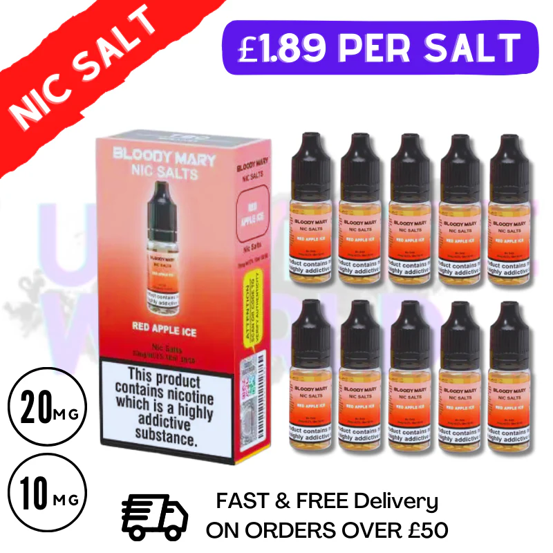 Red Apple ICE Bloody Mary Nic Salt Box of 10
