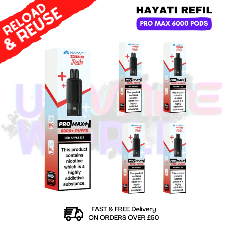 Red Apple ICE Hayati ProMax 6K Replacement Pods Box Of 5