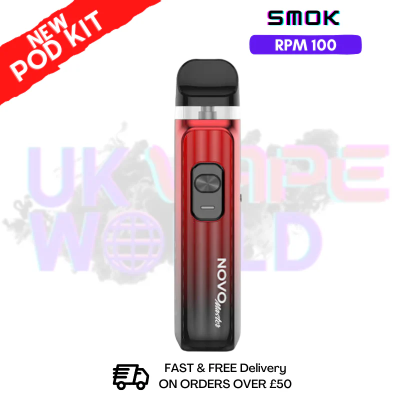 Red Black Smok Novo Master 30K Pod Kit + Free Nic Salt (PRICE £12.99)
