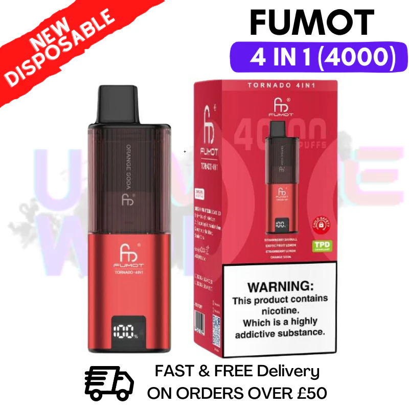 Red Edition Fumot Tornado 4000 Puff Prefilled Vape Kit