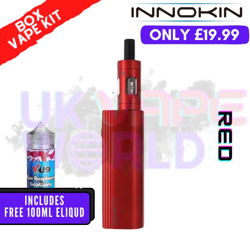 Red Innokin T22E Vape Kit + Free 100ML Liquid - ONLY £19.99