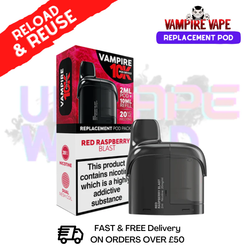 Red Rasp Blast Vampire Vape 10K Prefilled Pod