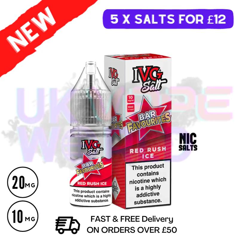 Red Rush ICE IVG "Bar Favourites" Salt 10ml Nic Eliquid