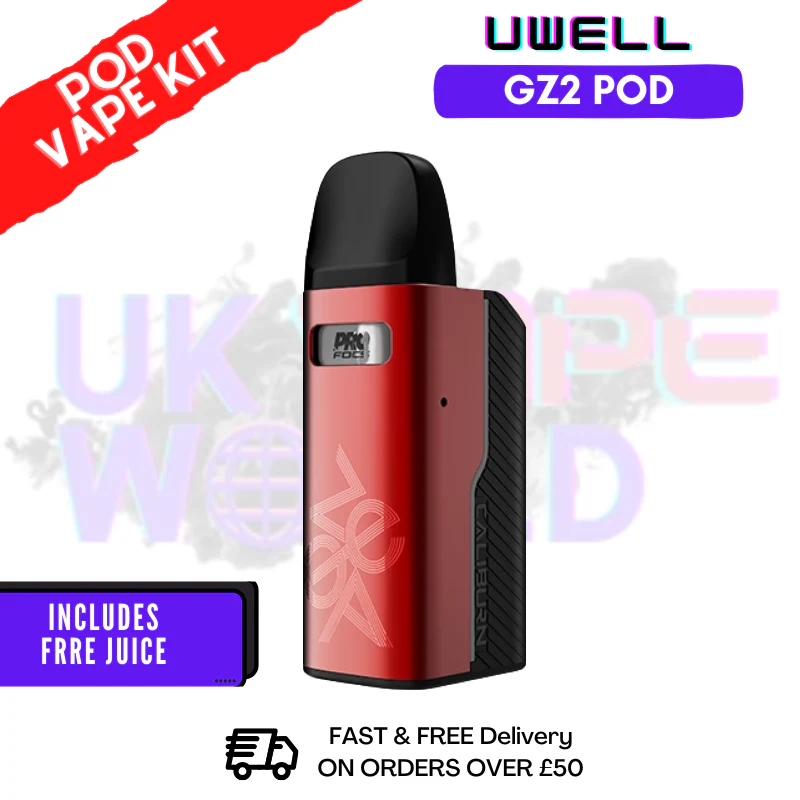 Red Uwell Caliburn GZ2 Pod Kit + Free Nic Salt