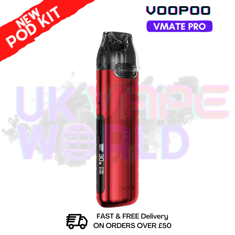 Red Voopoo Vmate Pro 25W Pod Kit - Free NicSalt