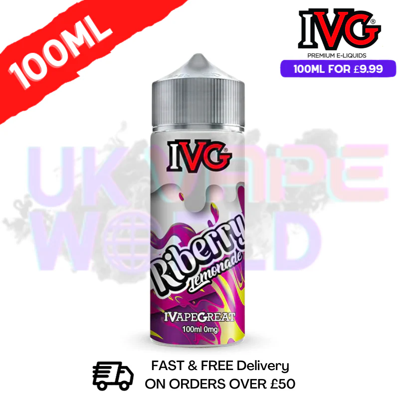 Riberry Lemonade IVG Shortfill Juice (NEW) 100ML Eliquid