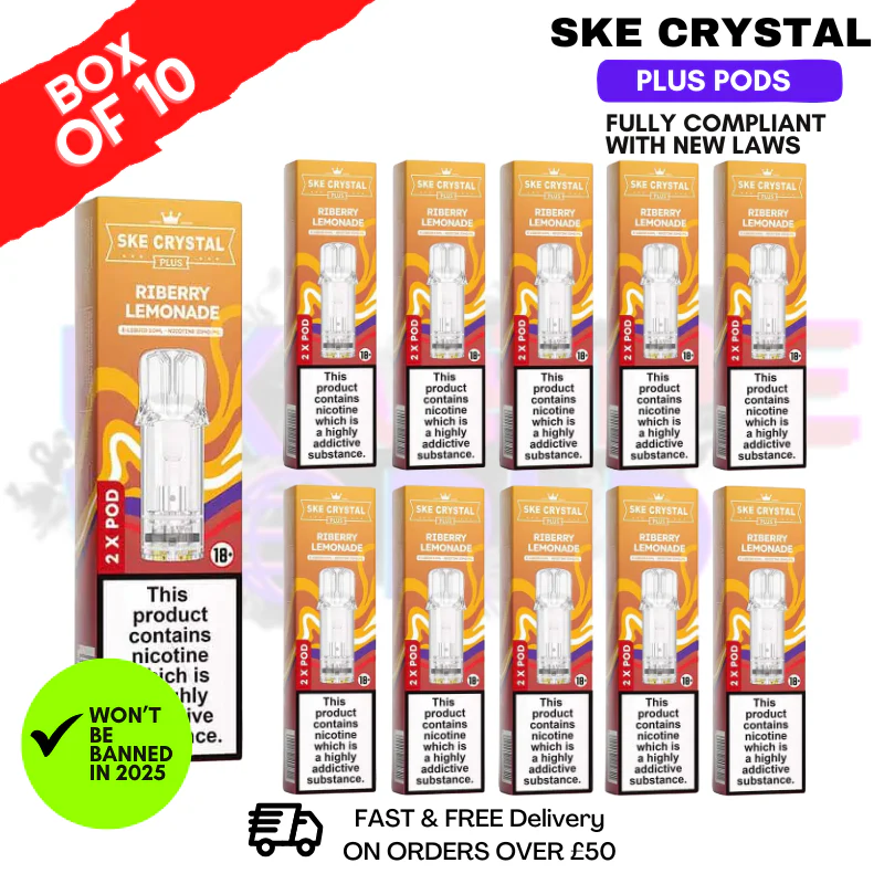 Riberry Lemonade SKE Crystal Plus Prefilled Pod Box Of 10