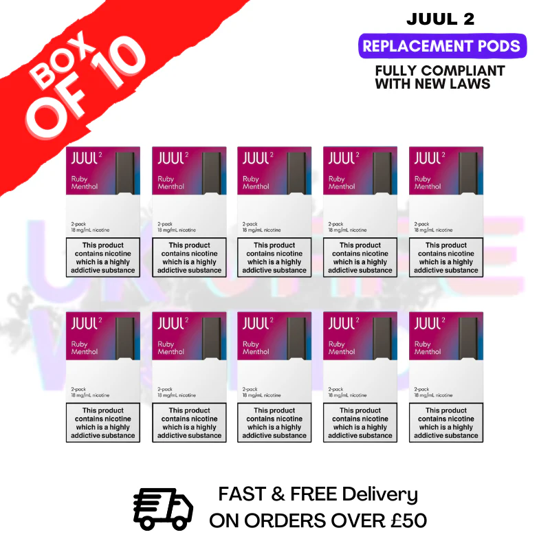 Ruby Menthol Juul 2 Pods Box of 10 - £52.99