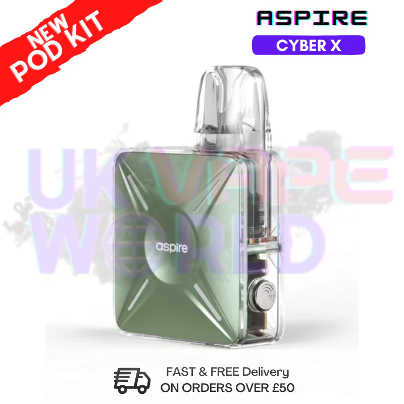 Sage Green Aspire Cyber X Pod Kit + Free Nicsalt