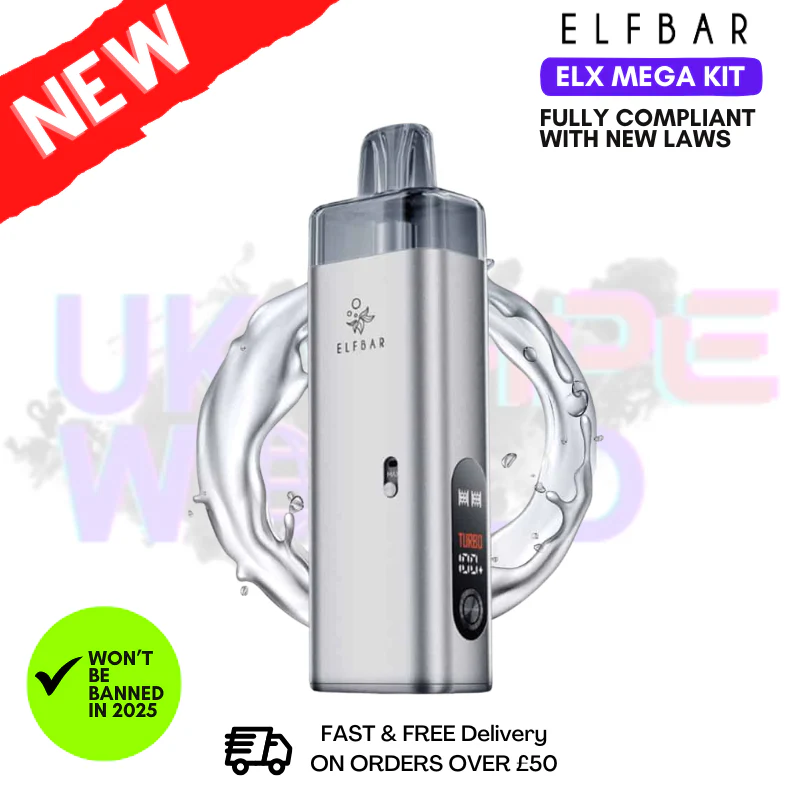 Silver Elf Bar ELX Mega Kit + Free Mega Pod
