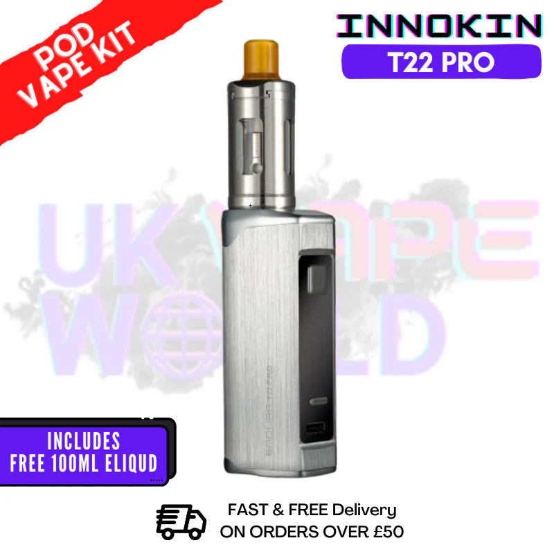 Silver Innokin Endura T22 Pro Kit + FREE 100ML E Liquid