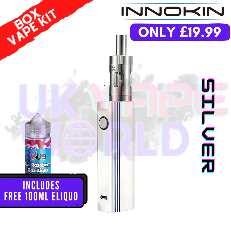 Silver Innokin T22E Vape Kit + Free 100ML Liquid - ONLY £19.99
