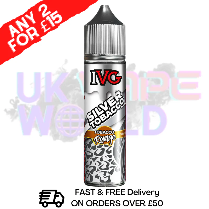 Silver IVG Shortfill Juice 50ML Eliquid - Tobacco RANGE