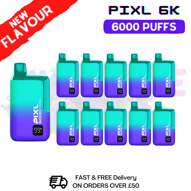 Sour Blue Pixl 6000 6K Puff Box Of 10 - ONLY £74.99