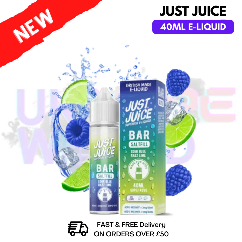 Sour Blue Razz Lime Just Juice 40ml Saltfill E-Liquid