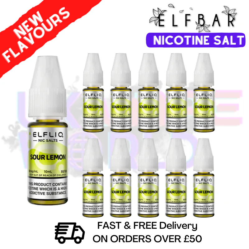 Sour Lemon ElfLiq Nic Salt BOX OF 10 - ONLY £14.99