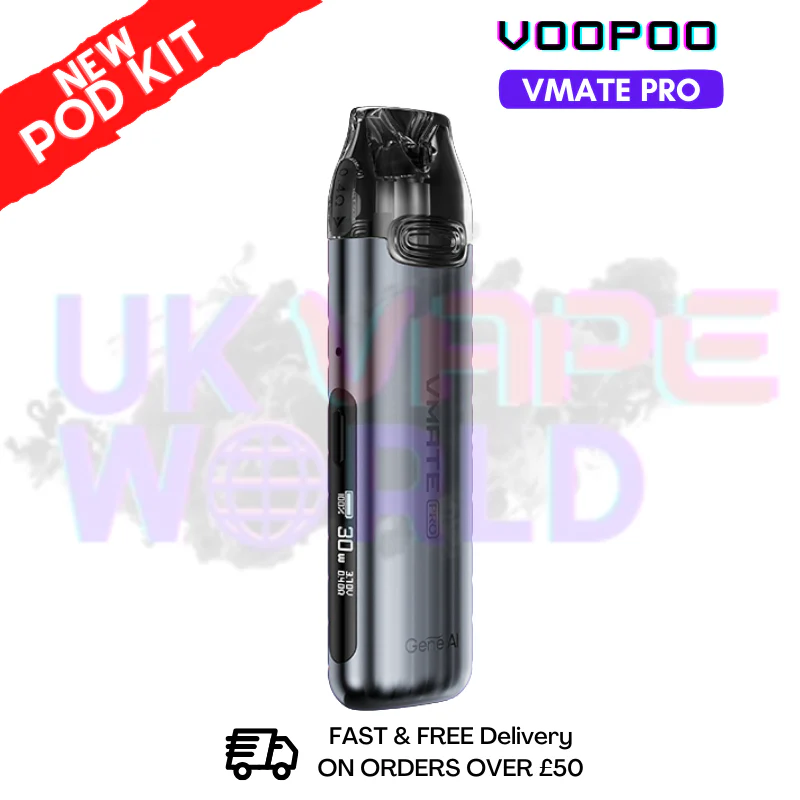 Space Grey Voopoo Vmate Pro 25W Pod Kit - Free NicSalt