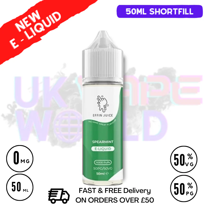 Spearmint EFFIN Juice 50ML Shortfill Eliquid - ONLY £4.00