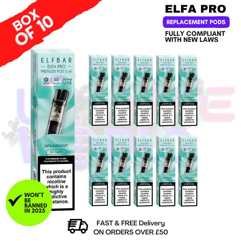 Spearmint Elf Bar Elfa Pro Prefilled Pod Box Of 10