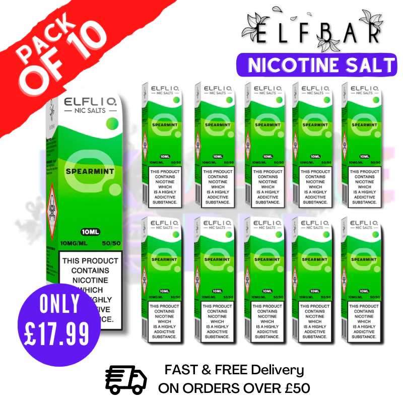 Spearmint ElfLiq Nic Salt BOX OF 10 - ONLY - Image 2