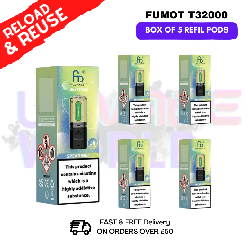 Spearmint Fumot T32000 REPLACEMENT PODS - BOX OF 5