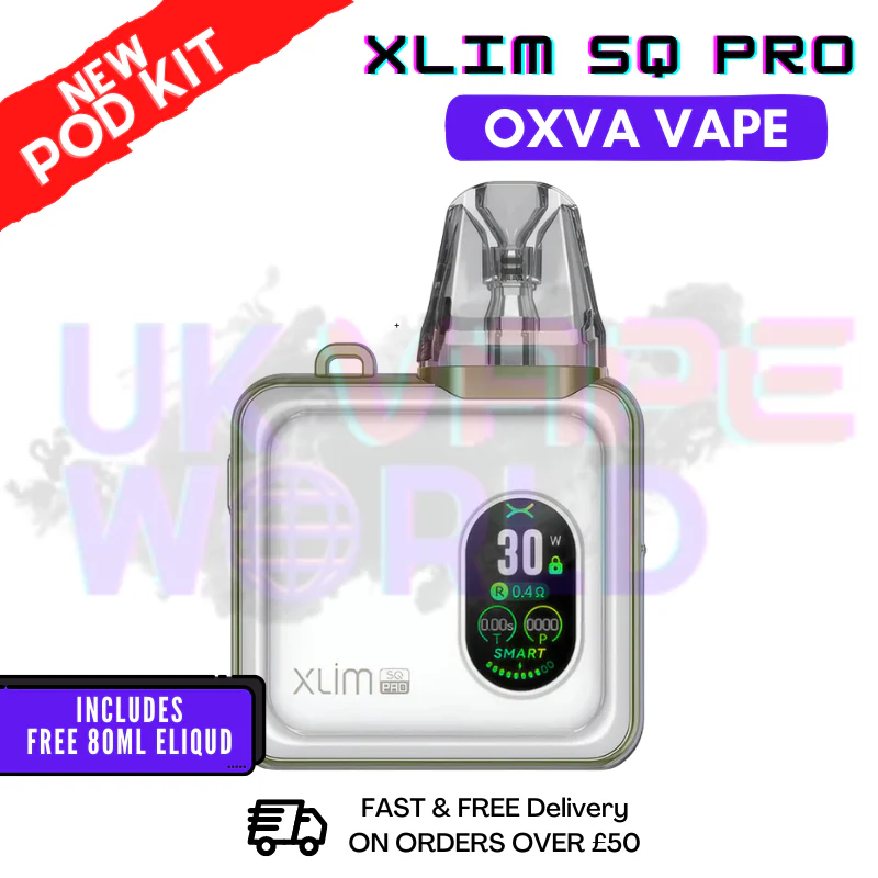 Spring White Oxva Xlim SQ Pro Vape Kit | £19.99 + Free Liq