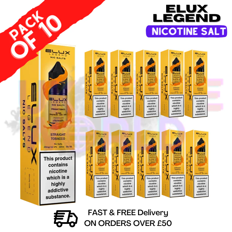 Straight Tobacco Elux Legend Nic Salt Pack / BOX OF 10