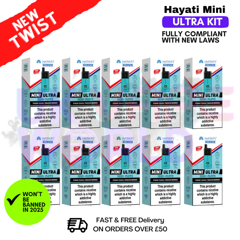 Straw Guava Hayati Mini Ultra 1500 Box Of 10