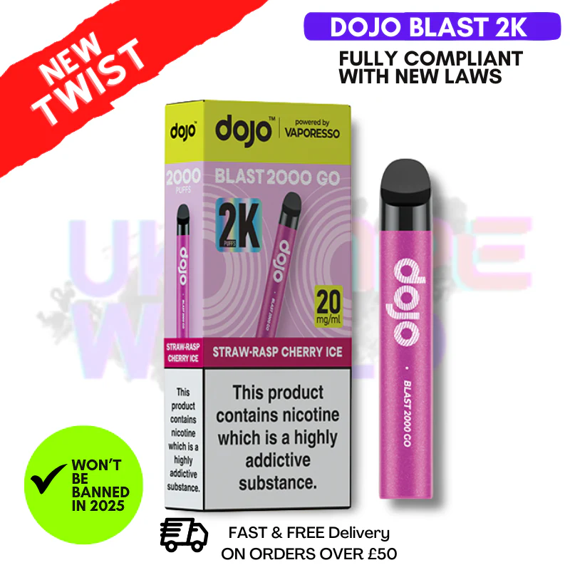 Straw Rasp Cherry Ice Dojo Blast 2000 2K Puff Kit