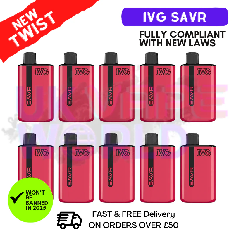 Straw Rasp Cherry IVG Savr 3K Puff Box Of 10