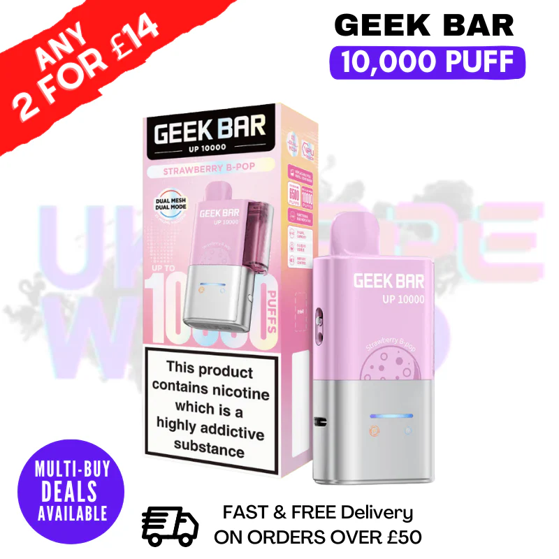 Strawberry B Pop Geek Bar Up 10000 Pod Kit