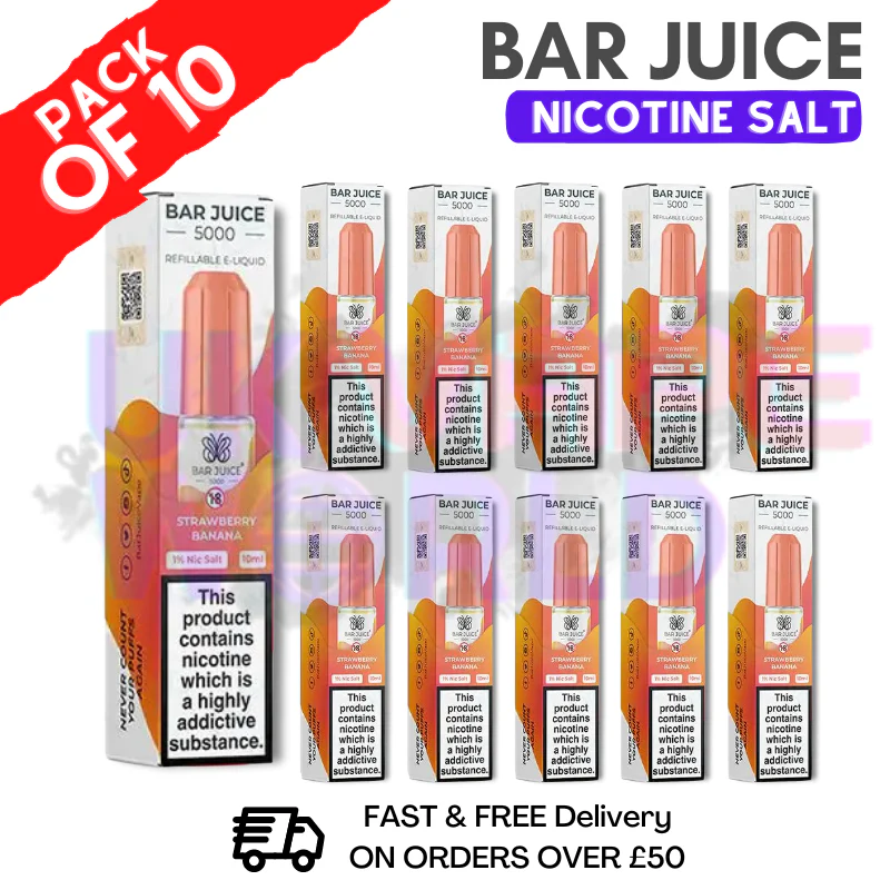 Strawberry Banana Bar Juice 5000 Nic Salt | Box of 10 | ONLY £13.99