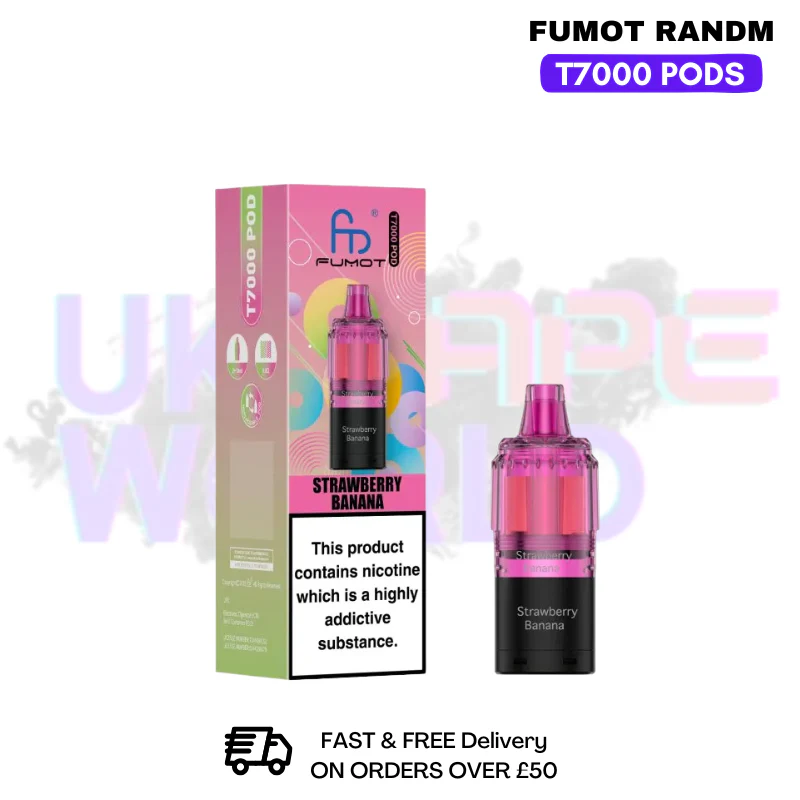 Strawberry Banana Fumot T7000 RandM 7K Replacement Pods