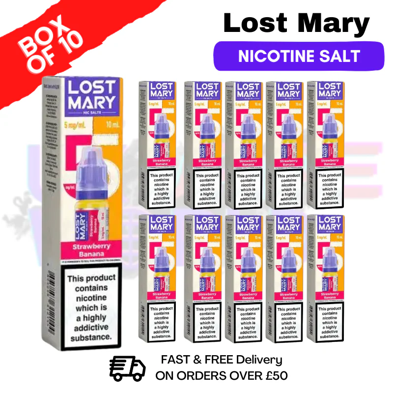 Strawberry Banana Lost Mary Nic Salt BOX OF 10