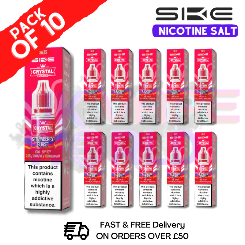 Strawberry Burst Crystal SKE Nic Salt Box / Pack Of 10