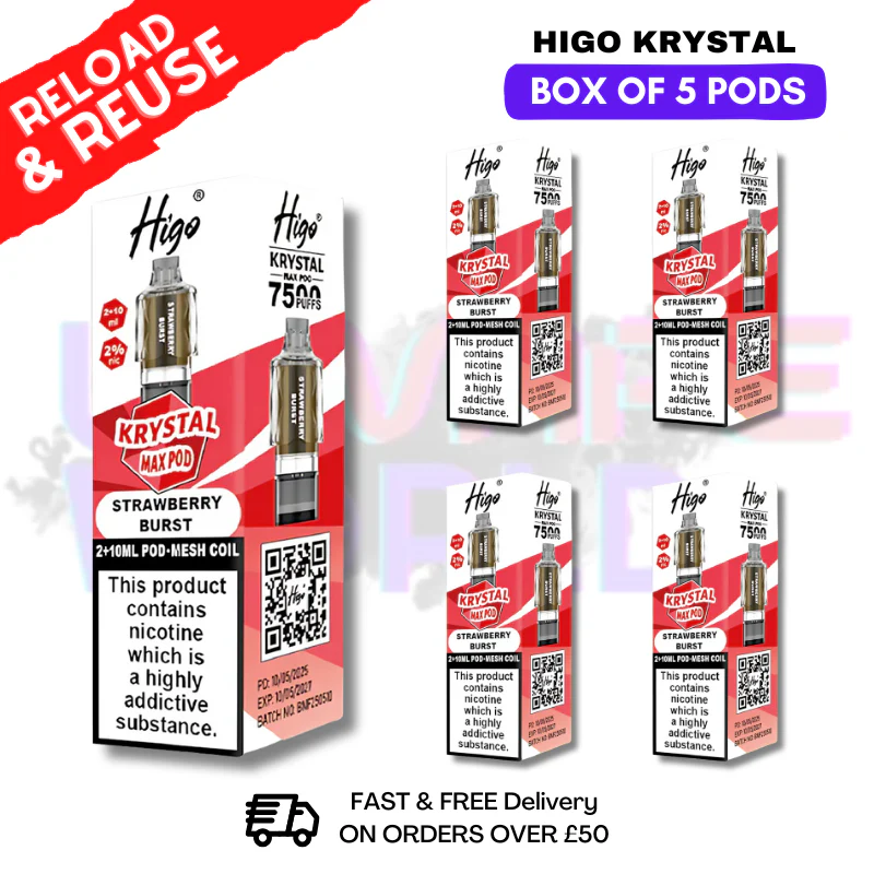 Strawberry Burst Krystal Higo Max Replacement Pods BOX OF 5