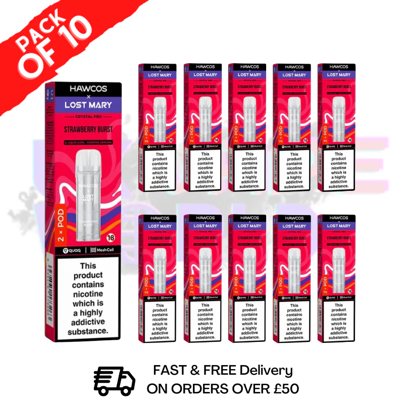 Strawberry Burst Lost Mary Crystal Replacement Pods Box of 10