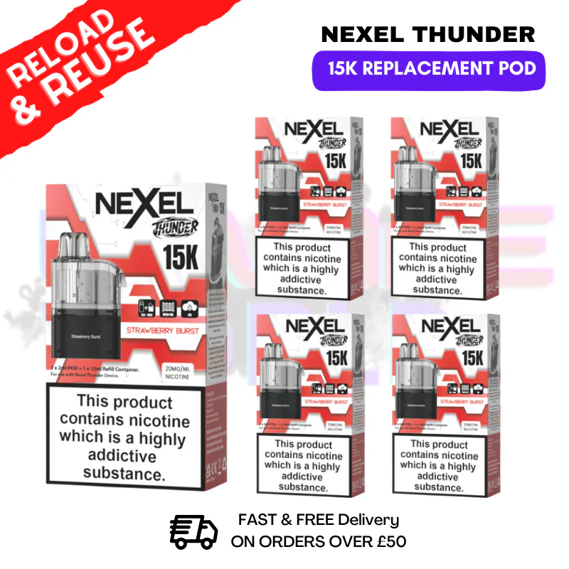 Strawberry Burst Nexel 15K REPLACEMENT PODS BOX OF 5